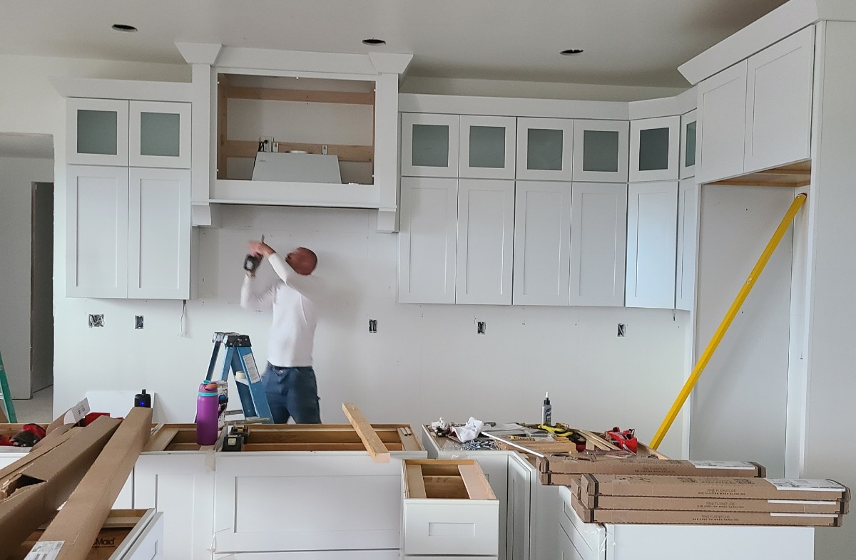 Mark building a new kitchen